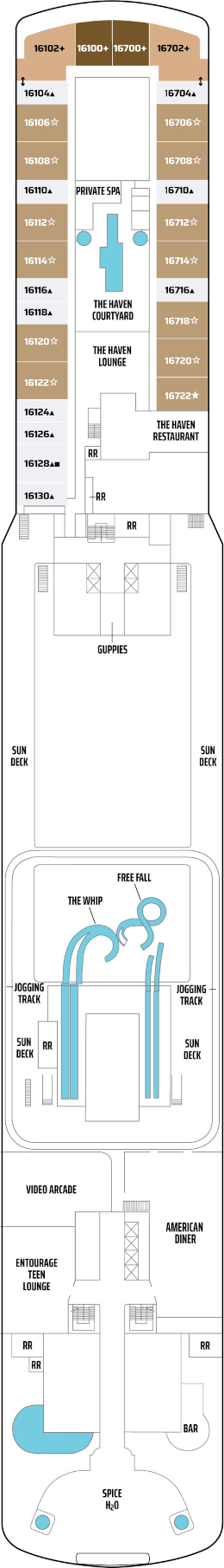 Norwegian Getaway Deck Sixteen Deck Plan