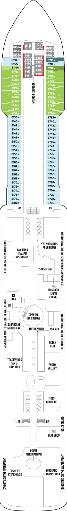 Norwegian Getaway Deck Eight Deck Plan