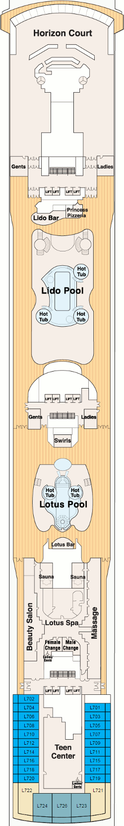 Island Princess Deck 14 - Lido Deck Plan