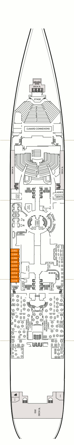 Queen Mary 2 Deck Two Deck Plan
