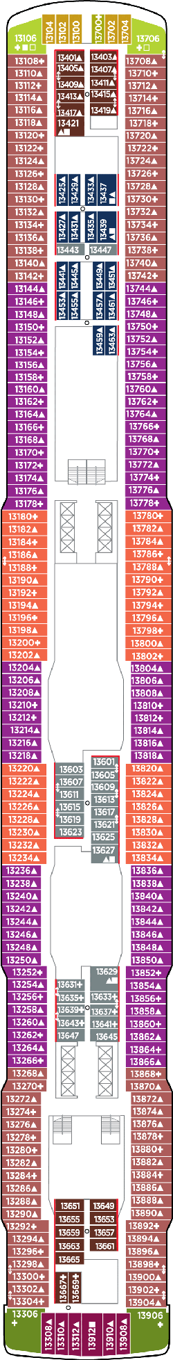 Norwegian Escape Deck Thirteen Deck Plan