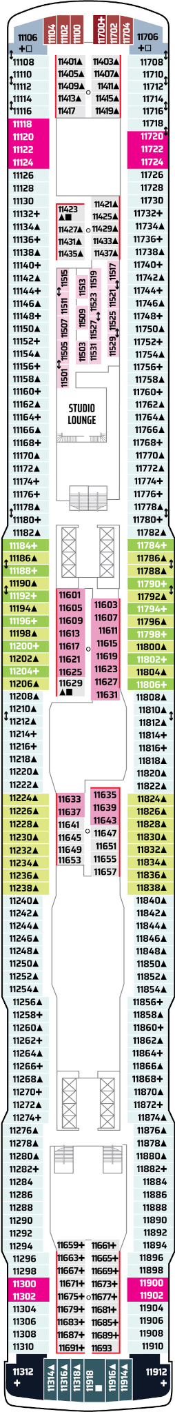 Norwegian Escape Deck Eleven Deck Plan