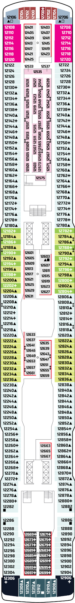 Norwegian Escape Deck Twelve Deck Plan