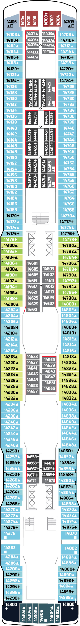 Norwegian Escape Deck Fourteen Deck Plan