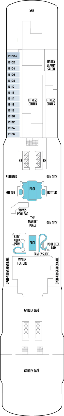 Norwegian Escape Deck Sixteen Deck Plan