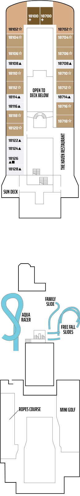 Norwegian Escape Deck Eighteen Deck Plan