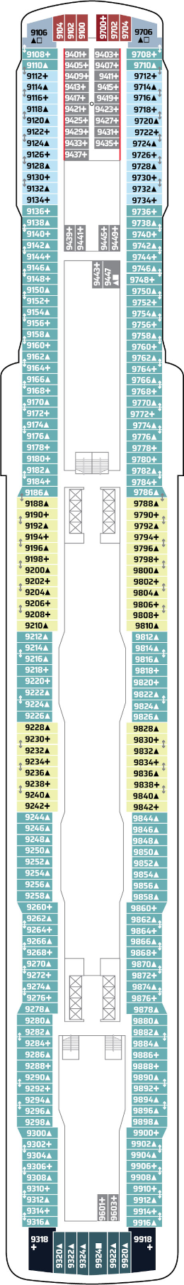 Norwegian Escape Deck Nine Deck Plan