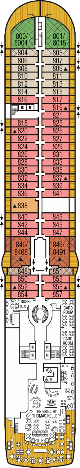 Seabourn Encore Deck 8 Deck Plan
