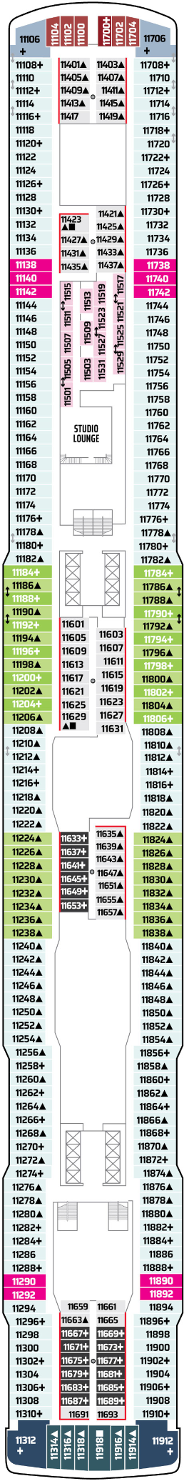 Norwegian Bliss Deck Eleven Deck Plan