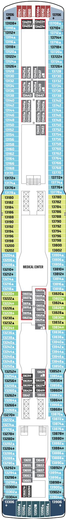 Norwegian Bliss Deck Thirteen Deck Plan