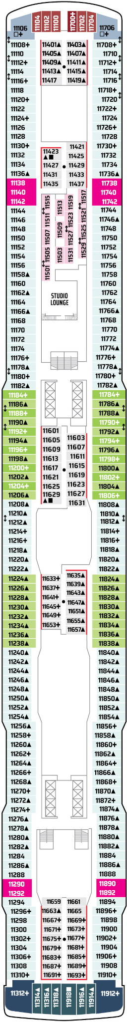 Norwegian Encore Deck Eleven Deck Plan