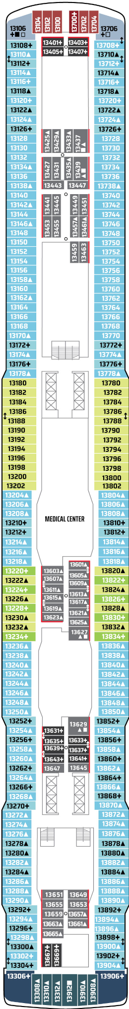 Norwegian Encore Deck Thirteen Deck Plan