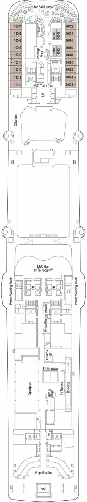 Msc Grandiosa Deck Sixteen Deck Plan