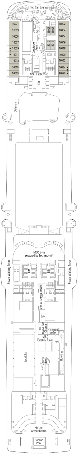 Msc Virtuosa Deck 16 Deck Plan