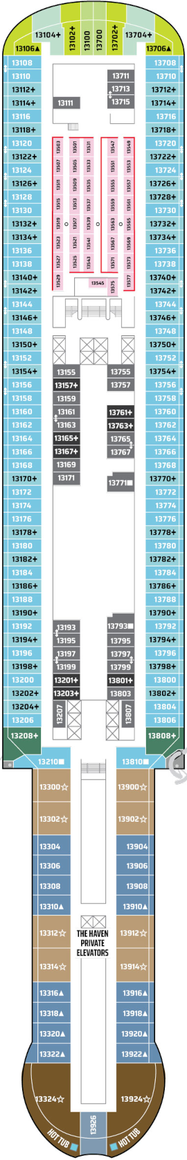 Norwegian Prima Deck 13 Deck Plan