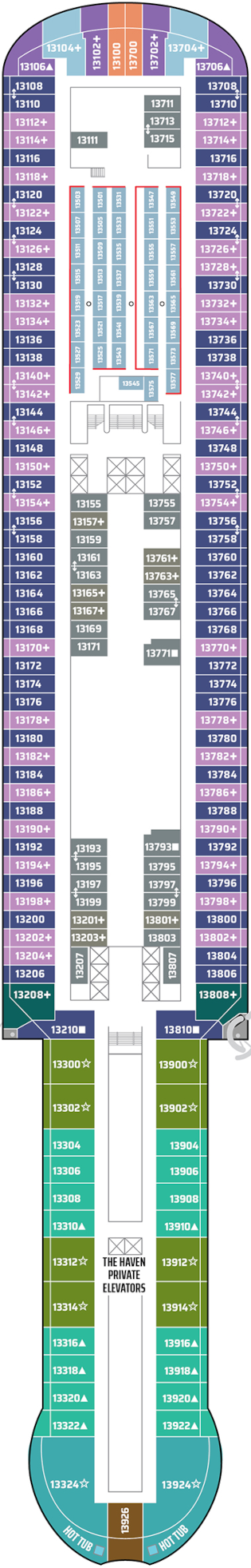 Norwegian Viva Deck 13 Deck Plan