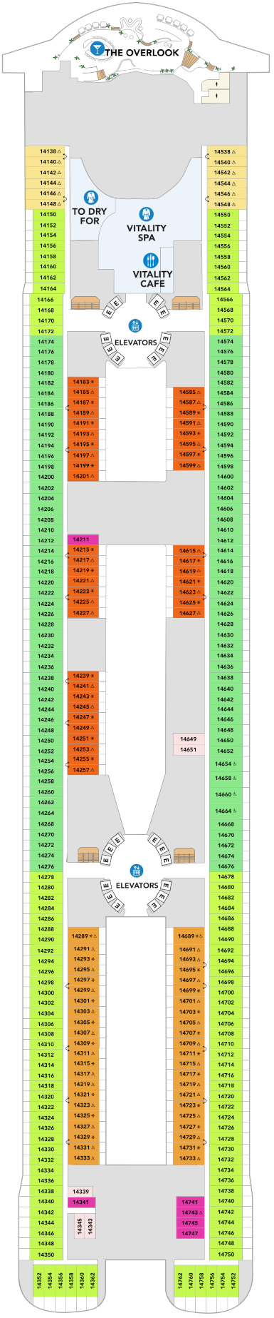 Legend Of The Seas Deck 14 Deck Plan