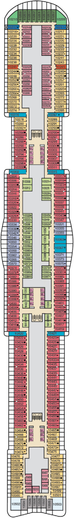 Carnival Festivale Deck 10 Deck Plan