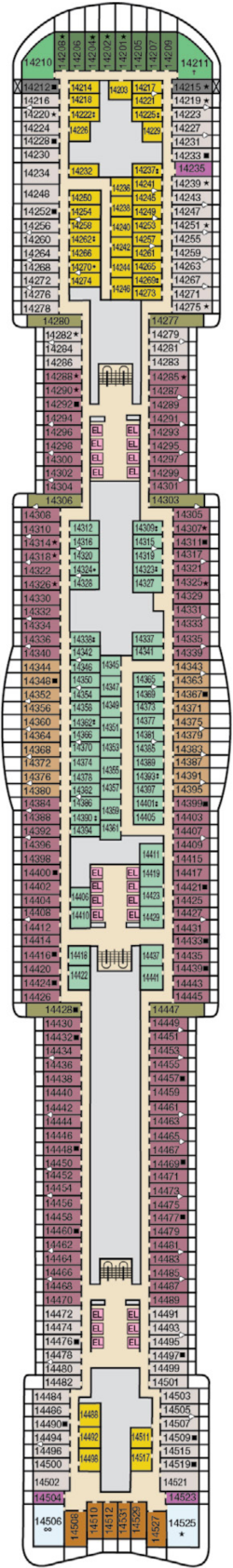 Carnival Festivale Deck 14 Deck Plan