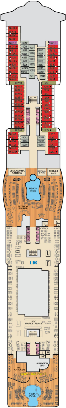 Carnival Festivale Deck 16 Deck Plan