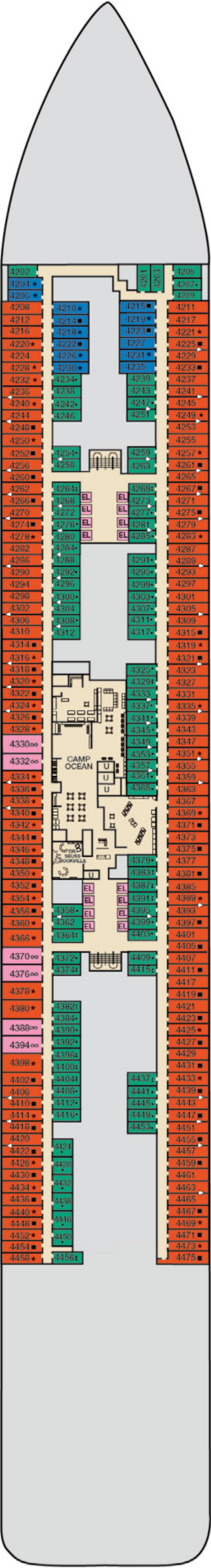 Carnival Festivale Deck 4 Deck Plan