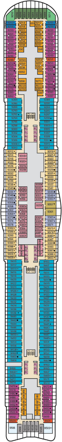 Carnival Festivale Deck 9 Deck Plan