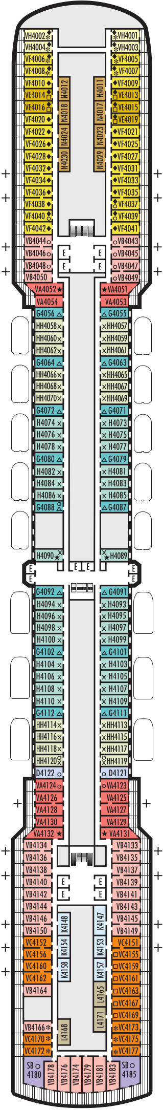 Westerdam Upper Promenade Deck Deck Plan