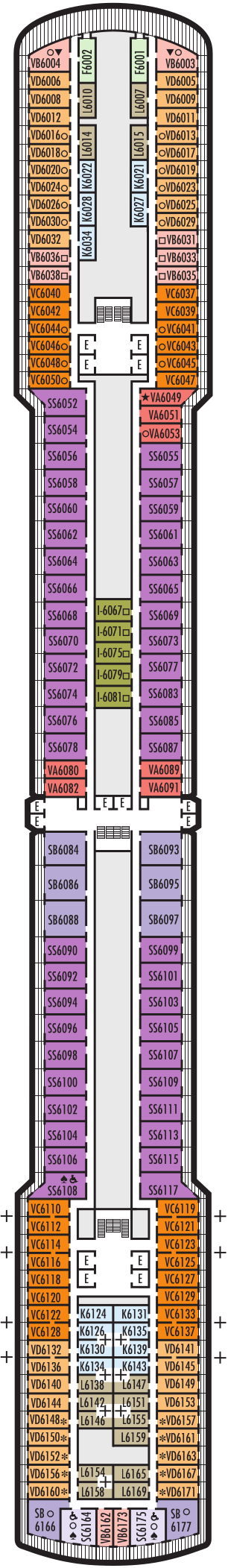 Westerdam Upper Verandah Deck Deck Plan