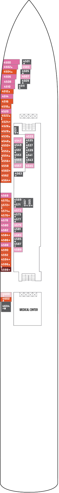 Norwegian Jewel Deck Four Deck Plan