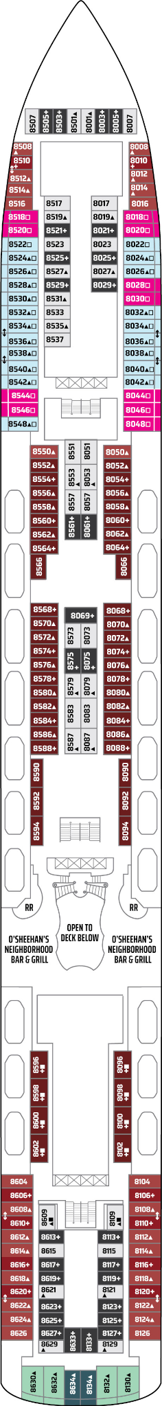 Norwegian Jewel Deck Eight Deck Plan