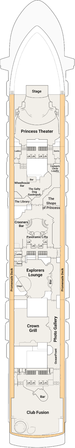Crown Princess Promenade Deck Deck Plan
