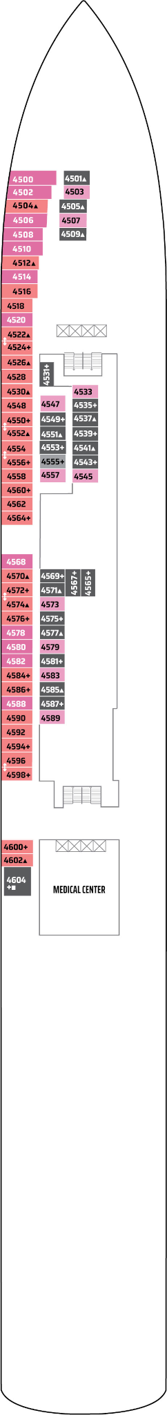 Norwegian Pearl Deck Four Deck Plan