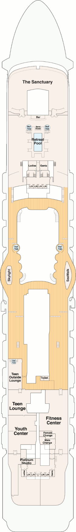 Royal Princess Deck 17 - Sun Deck Plan