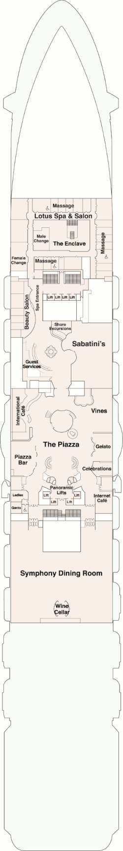 Royal Princess Deck 5 - Plaza Deck Plan