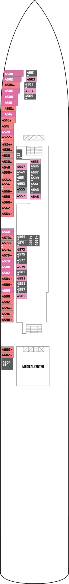 Norwegian Gem Deck Four Deck Plan