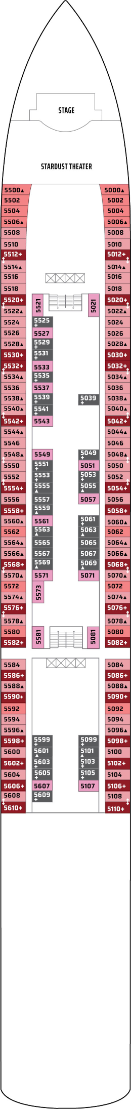 Norwegian Gem Deck Five Deck Plan