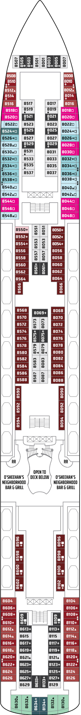 Norwegian Jade Deck 8 Deck Plan