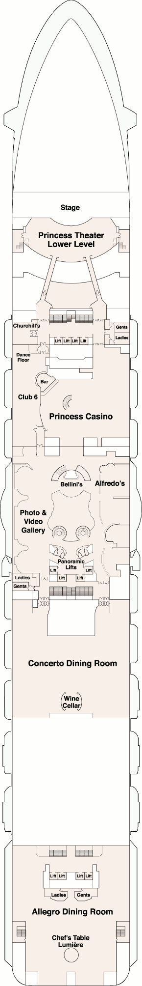 Regal Princess Deck 6 - Fiesta Deck Deck Plan