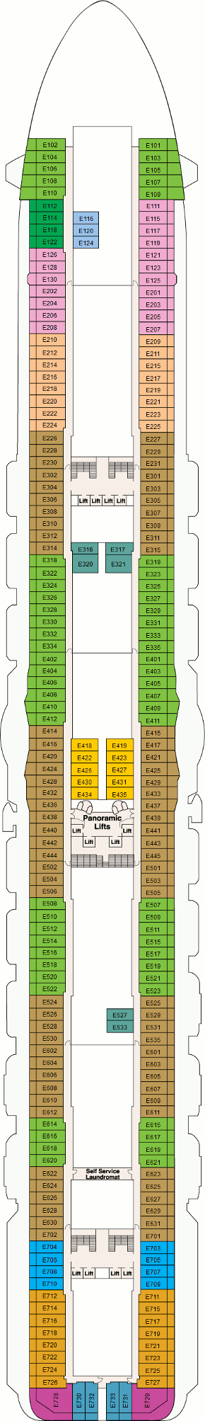 Regal Princess Deck 8 - Emerald Deck Plan