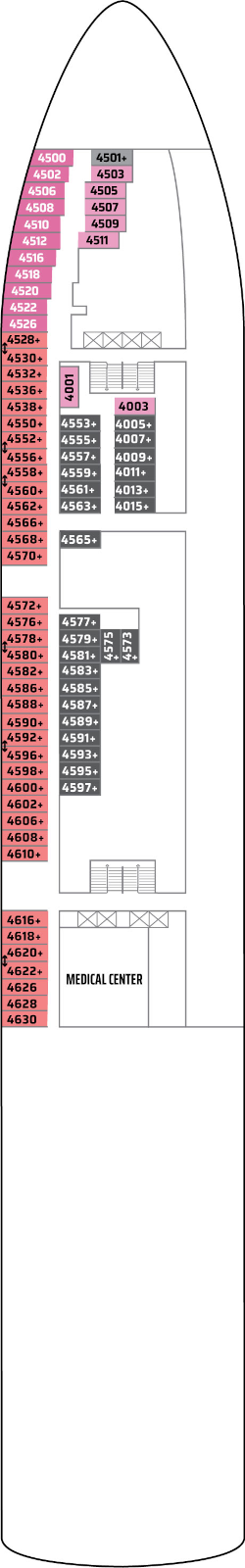 Norwegian Dawn Deck Four Deck Plan